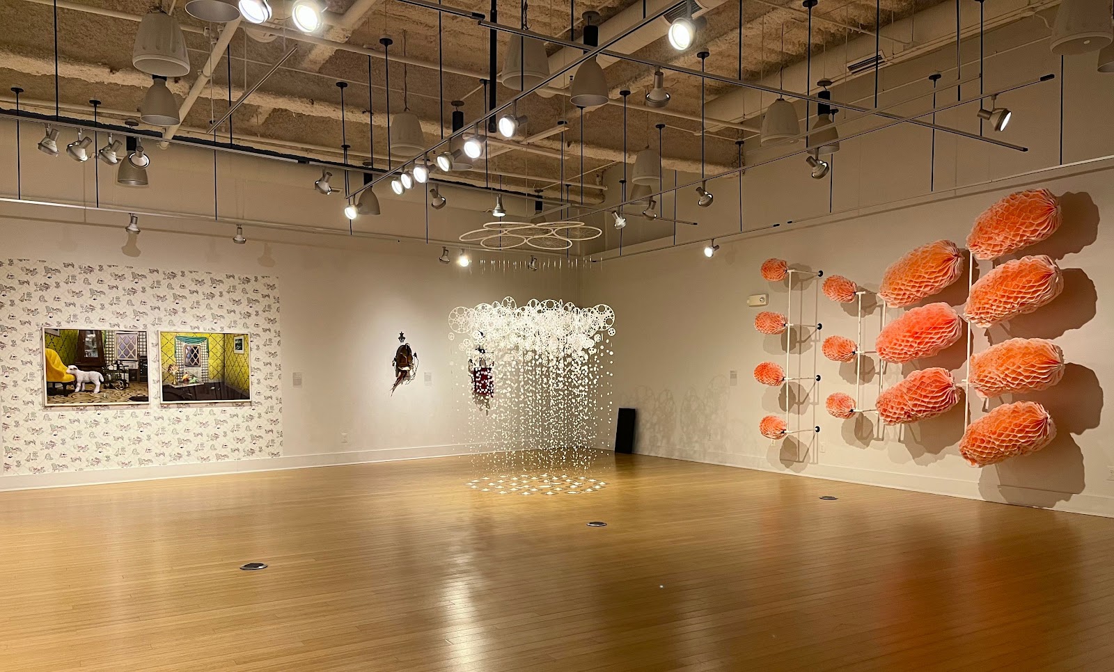 A gallery space inside VisArts, the contemporary arts center in Rockville, Maryland