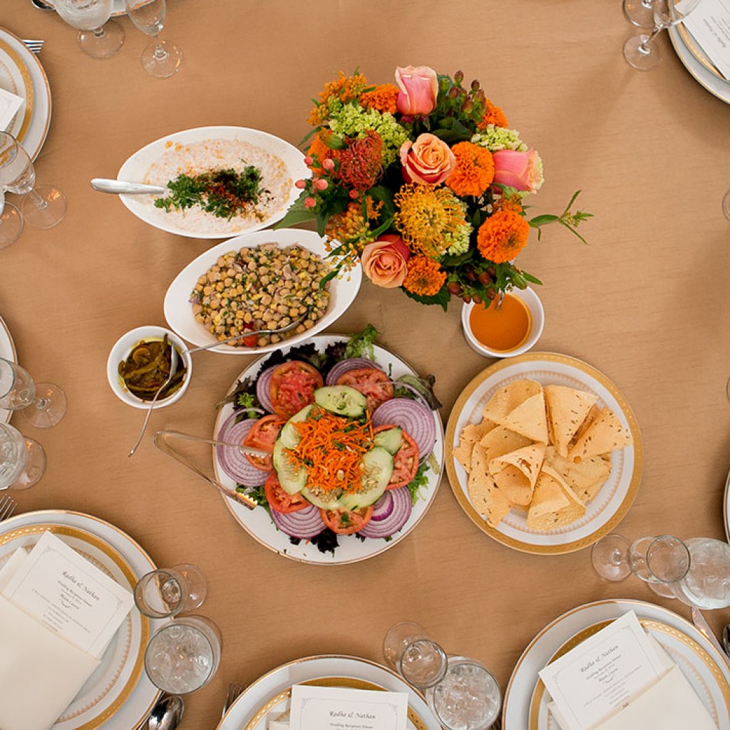 An IndAroma live station serving Indo-Mex tacos at a full-service wedding in the Shenandoah Valley near Luray, Virginia